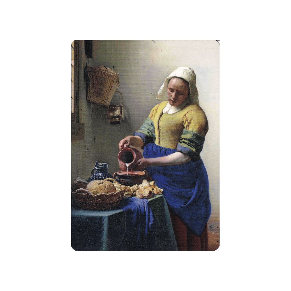 Het melkmeisje, de keukenmeid, kaart, Vermeer